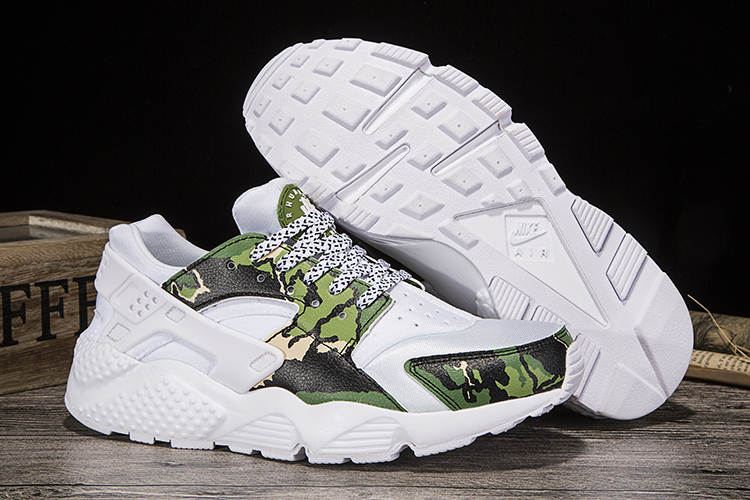 New Women Nike Air Huarache Print White Green Shoes